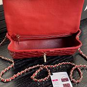 Chanel Top Handle Flap Bag Red Patent 20x9x13cm - 2