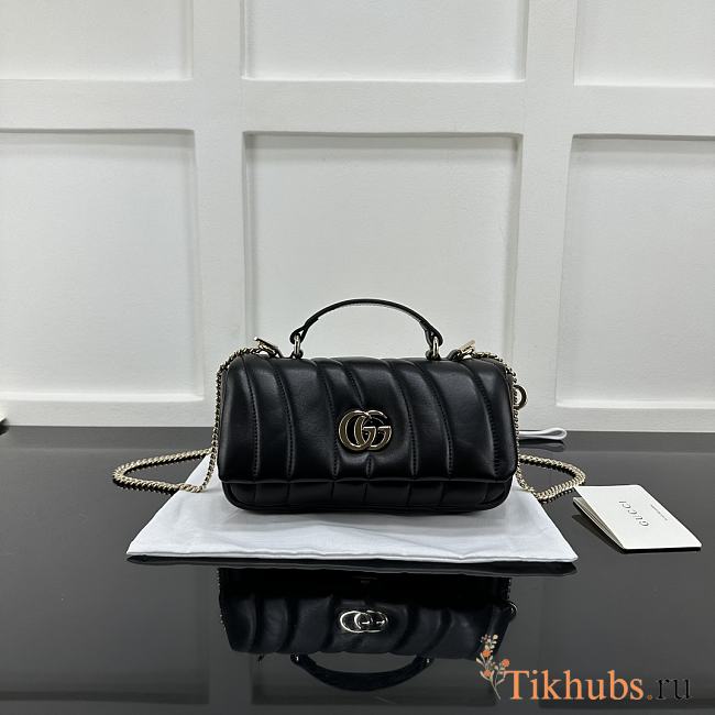 Gucci Milano Mini Top Handle Bag Black 21x12.5x4.5cm - 1