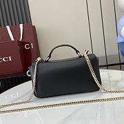 Gucci GG Milano Mini Top Handle Bag Black Leather 21x12.5x4.5cm - 3