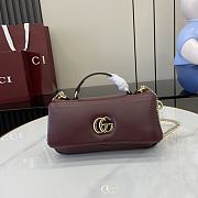 Gucci GG Milano Mini Top Handle Bag Red Leather 21x12.5x4.5cm - 1