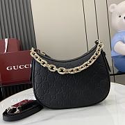 Gucci GG Emblem Small Shoulder Bag Black 25.5x20x5cm - 1