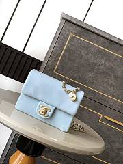 Chanel Mini 24K Flap Bag Blue Gold 17.5x13x6cm - 1