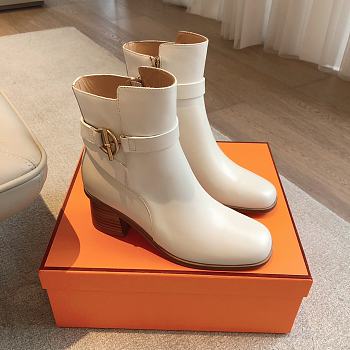 Hermes Jill 60 Ankle Boot White