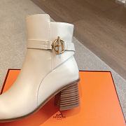 Hermes Jill 60 Ankle Boot White - 5