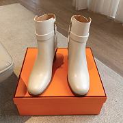 Hermes Jill 60 Ankle Boot White - 3