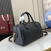 Gucci GG Emblem Small Top Handle Bag Black 25.5x16x14cm - 6