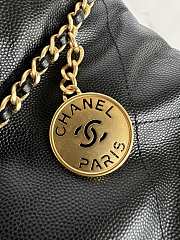 Chanel Mini 22 Handbag Black Caviar Gold 20x19x6cm - 3