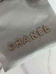 Chanel Mini 22 Handbag Grey Caviar Gold 20x19x6cm - 3