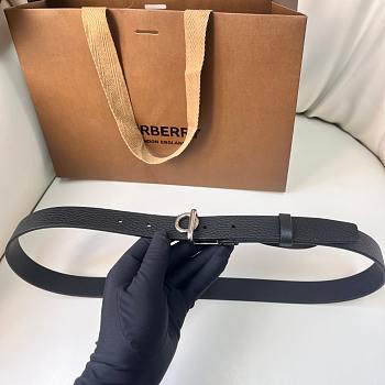 Burberry Black Belt Silver 2.5cm