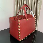 Valentino Garavani Roman Stub Red Tote Bag 39.5x27x18cm - 6