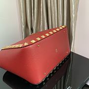 Valentino Garavani Roman Stub Red Tote Bag 39.5x27x18cm - 3