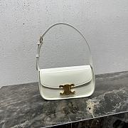 Celine Shoulder Bag Terence Patent Calfskin White 20.5x10.5x5cm - 1