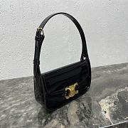 Celine Shoulder Bag Terence Patent Calfskin Black 20.5x10.5x5cm - 4