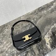 Celine Shoulder Bag Terence Patent Calfskin Black 20.5x10.5x5cm - 2