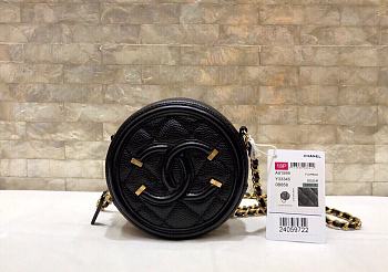 Chanel Round Black Caviar Bag 12cm