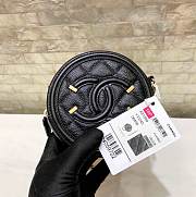 Chanel Round Black Caviar Bag 12cm - 3