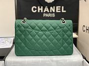 Chanel Flap Bag Green Caviar Silver 25cm - 6