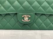 Chanel Flap Bag Green Caviar Silver 25cm - 3