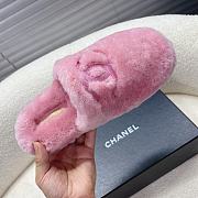 Chanel Pink Fur Slides - 5