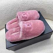 Chanel Pink Fur Slides - 4