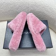 Chanel Pink Fur Slides - 2