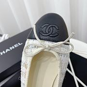 Chanel Ballerina White Tweed Flat - 5