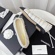 Chanel Ballerina White Tweed Flat - 2