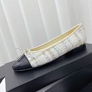 Chanel Ballerina White Tweed Flat - 4