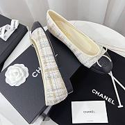 Chanel Ballerina White Tweed Flat - 3