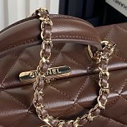 Chanel Small Box Bag Lambskin Gold Dark Brown 18x12.5x6.5cm - 3