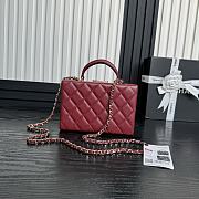 Chanel Small Box Bag Lambskin Gold Red 18x12.5x6.5cm - 5