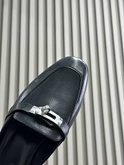 Hermes Black Silver Mules - 5