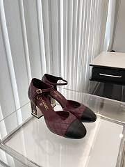 Chanel Red Wine Heel Sandal 7.5cm - 1