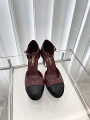 Chanel Red Wine Heel Sandal 7.5cm - 5