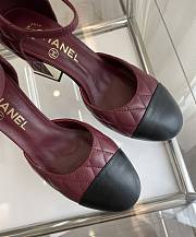 Chanel Red Wine Heel Sandal 7.5cm - 3