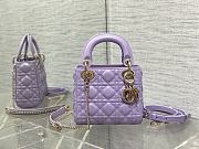 Dior Mini Lady Bag Purple Gold 17cm - 1