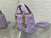 Dior Mini Lady Bag Purple Gold 17cm - 5