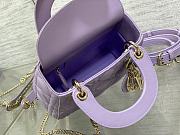 Dior Mini Lady Bag Purple Gold 17cm - 4