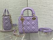 Dior Mini Lady Bag Purple Gold 17cm - 3