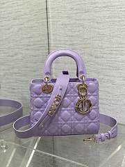 Dior Small Lady Bag Purple Gold 20cm - 1