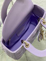 Dior Small Lady Bag Purple Gold 20cm - 6