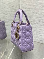 Dior Small Lady Bag Purple Gold 20cm - 5