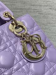 Dior Small Lady Bag Purple Gold 20cm - 4