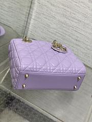 Dior Small Lady Bag Purple Gold 20cm - 2