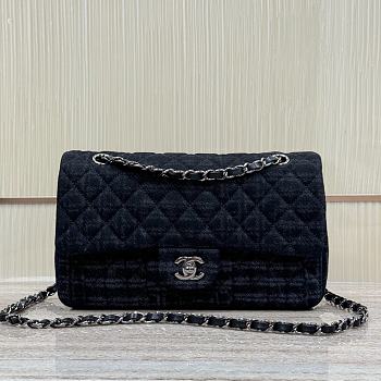 Chanel Flap Bag Classic 11.12 Denim Black Grey