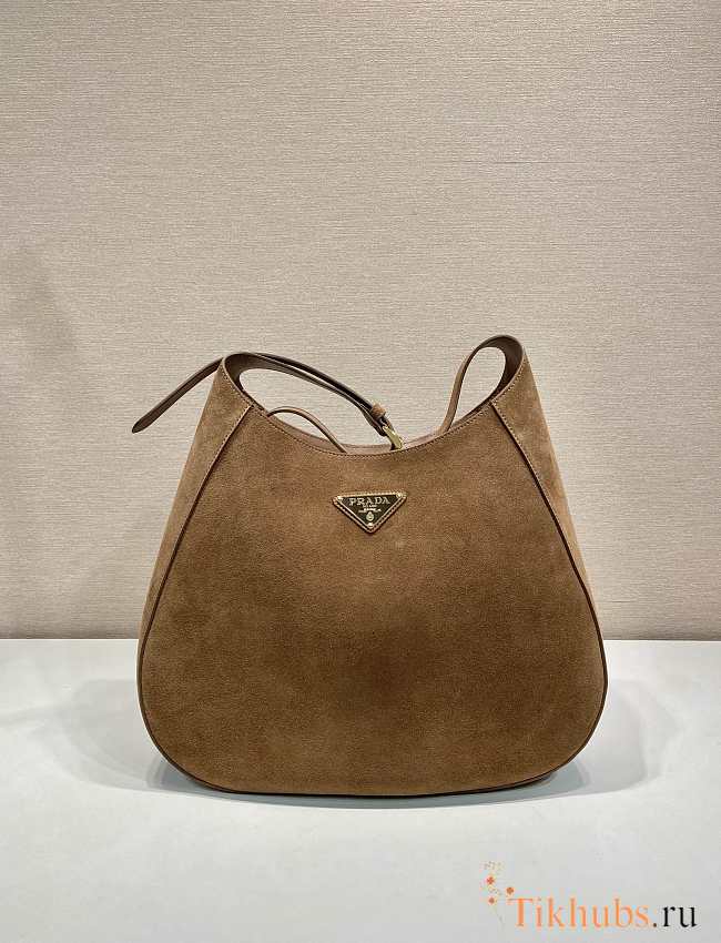 Prada Cleo Bag Brown Suede 40x30x9cm - 1