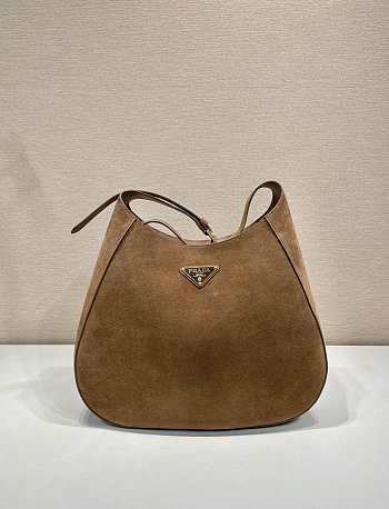 Prada Cleo Bag Brown Suede 40x30x9cm