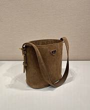 Prada Suede Mini Brown Bucket Bag 22x22x13cm - 3