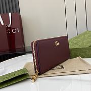 Gucci Zip Around Wallet Bamboo Red 19.5x11x3cm - 4