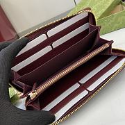 Gucci Zip Around Wallet Bamboo Red 19.5x11x3cm - 2